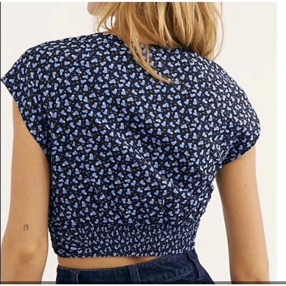 Free people havana‎ honey crop top hearts women’s size large